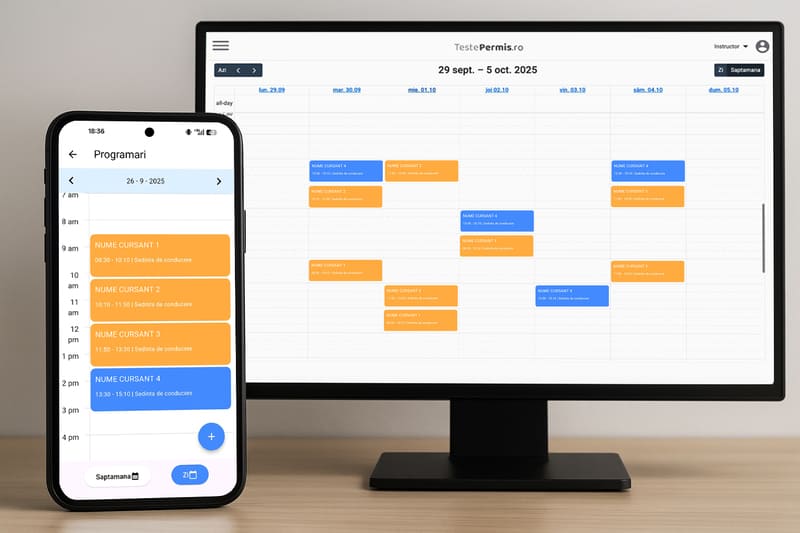 Programarea cursanților la ședințe