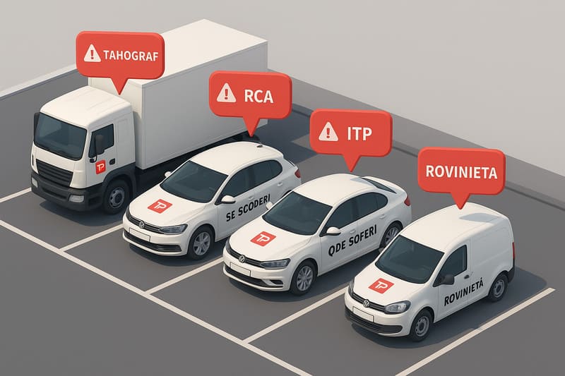 Evidență parc auto cu notificări la expirarea RCA, ITP, Rovinietă etc.