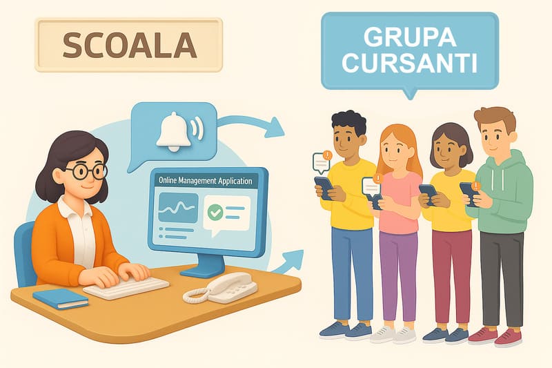 📲 Notificări push către cursanți