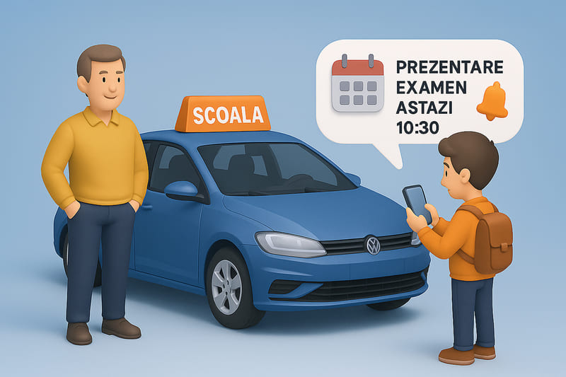 📅 Notificări examen practic